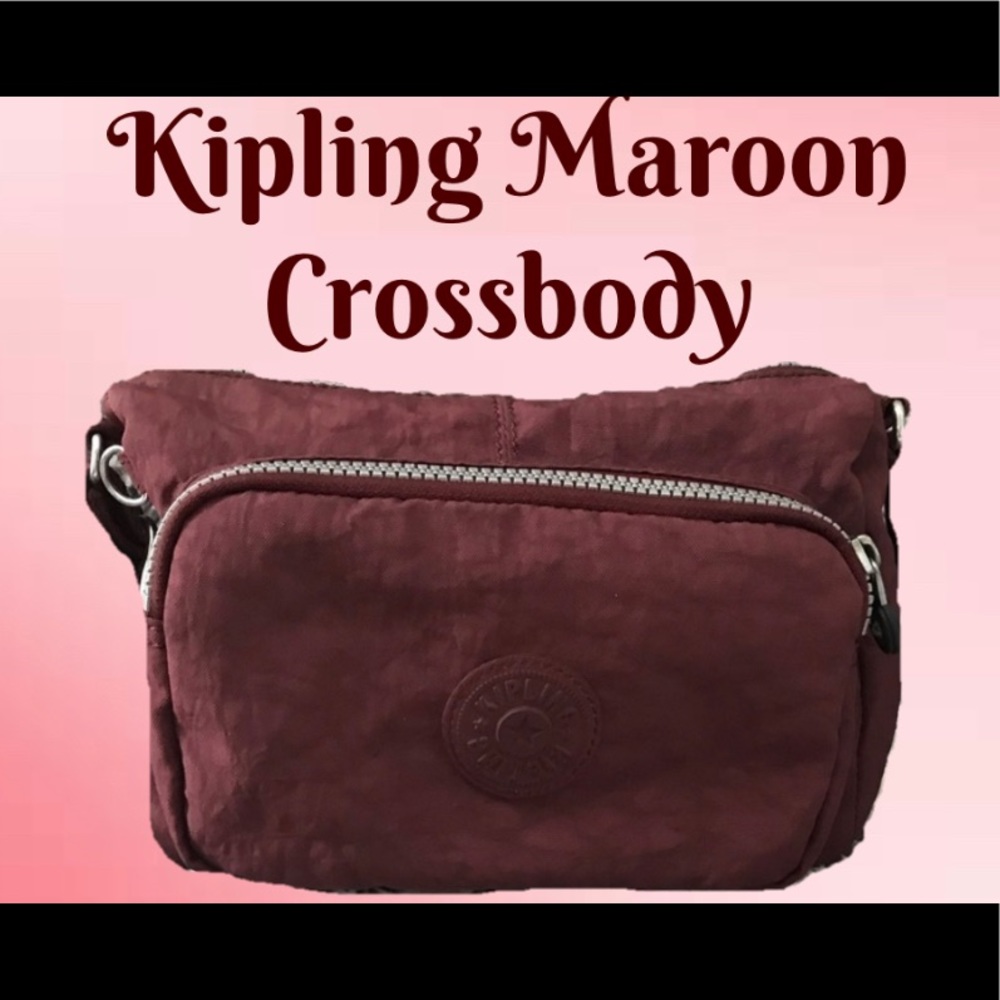 Beautiful EUC Burgundy Kipling Crossbody